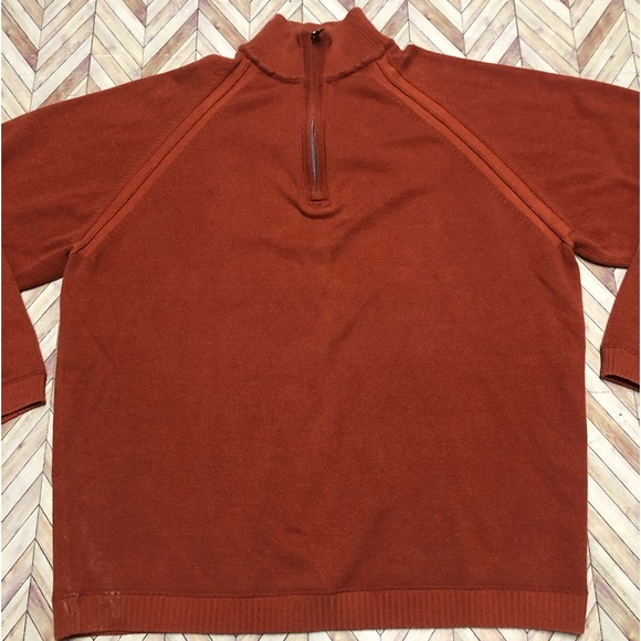 Tommy Bahama 1/4 Zip Pull Over Sweater Size XL. Copper Red. Mens - Picture 2 of 7